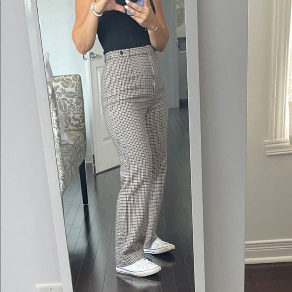 Vintage Aquascutum High Waisted Wool Check Plaid Ankle Pant